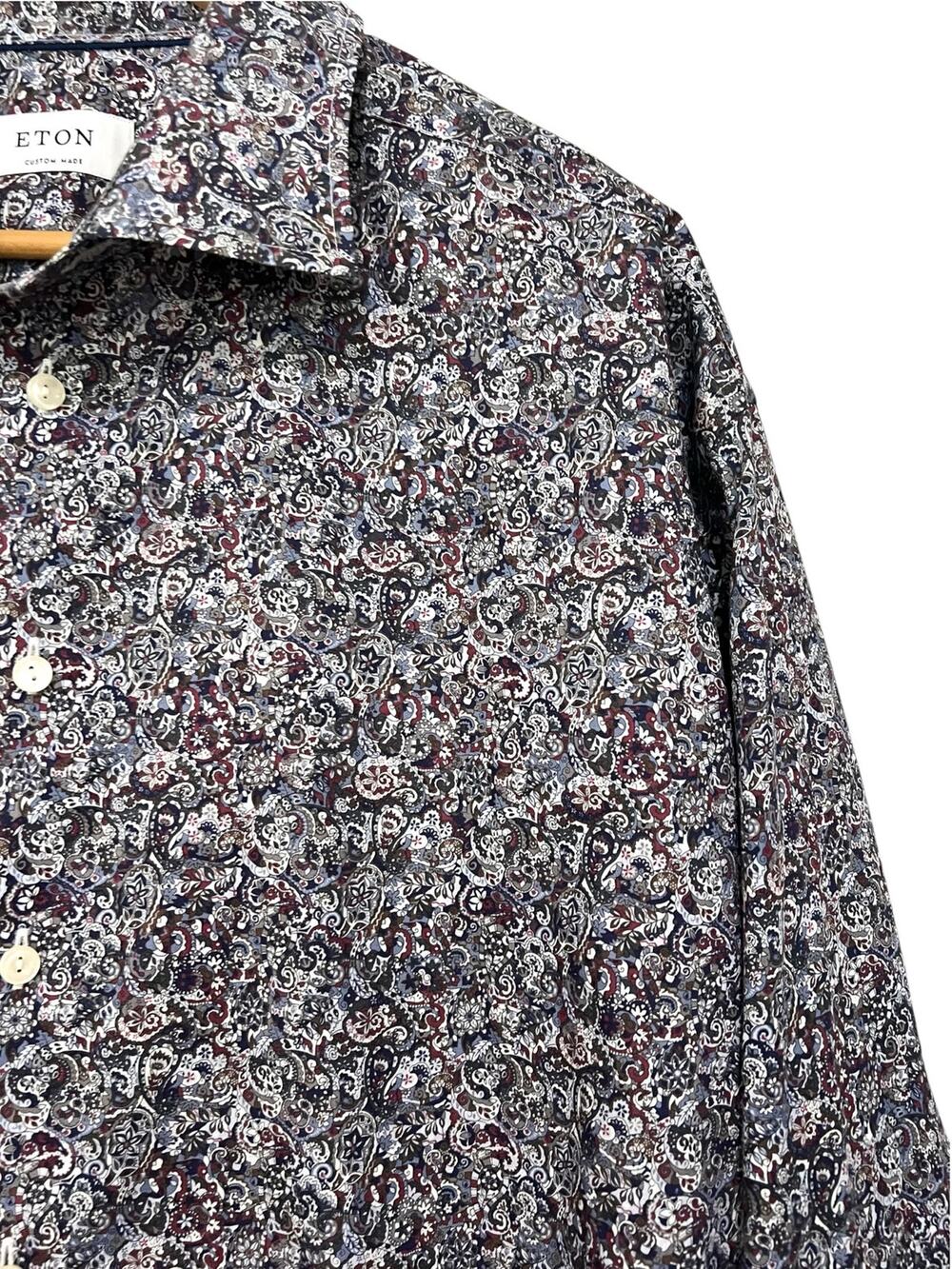 Eton Dress Shirt Mens 4XL Multicolor Paisley Floral Geometric Button Up Cotton